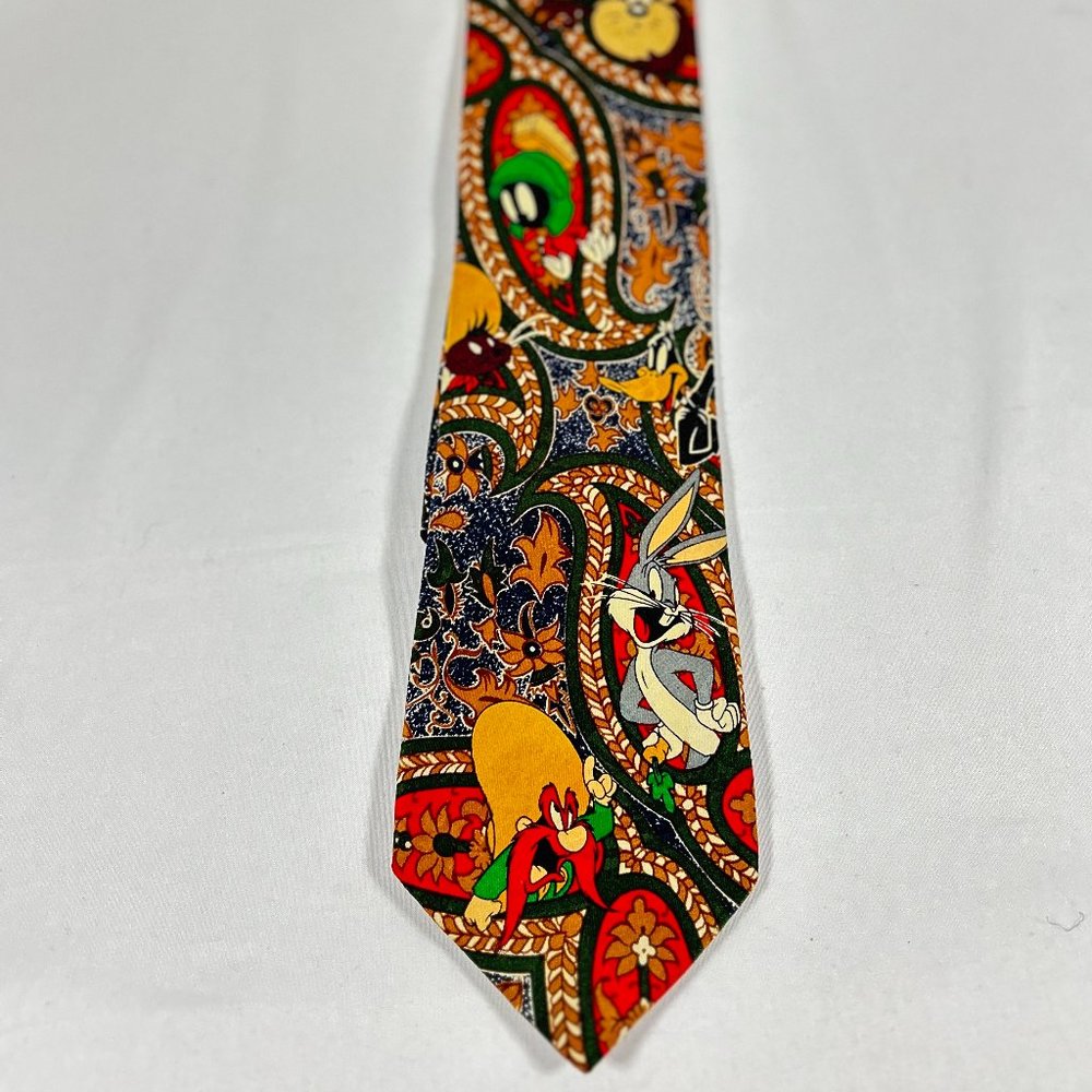 Looney Toons Mania Paisley Necktie Marvin the Martian